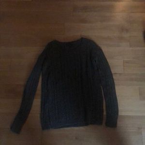 American Eagle Dark Gray Cable Knit Sweater